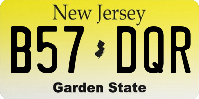NJ license plate B57DQR