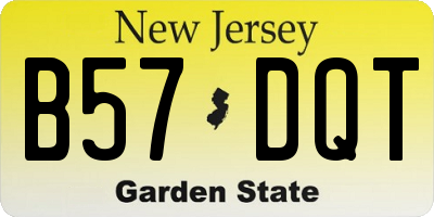 NJ license plate B57DQT