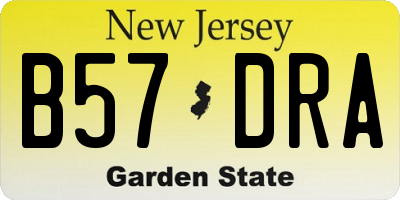 NJ license plate B57DRA