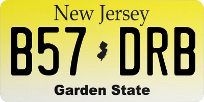 NJ license plate B57DRB