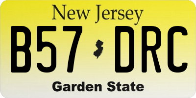 NJ license plate B57DRC