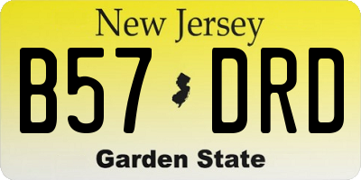 NJ license plate B57DRD