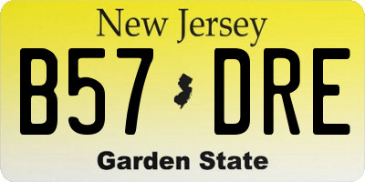 NJ license plate B57DRE