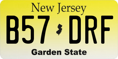 NJ license plate B57DRF