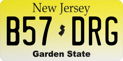 NJ license plate B57DRG