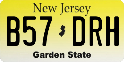 NJ license plate B57DRH