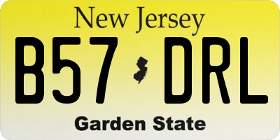 NJ license plate B57DRL