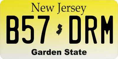 NJ license plate B57DRM