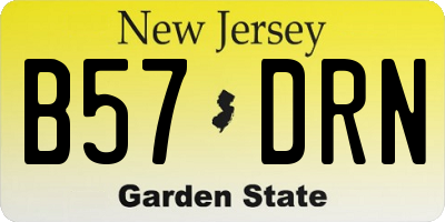NJ license plate B57DRN