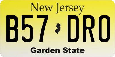 NJ license plate B57DRO