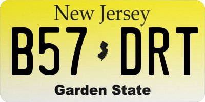 NJ license plate B57DRT