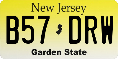 NJ license plate B57DRW