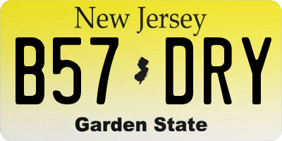 NJ license plate B57DRY