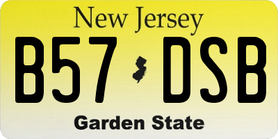 NJ license plate B57DSB
