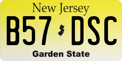 NJ license plate B57DSC