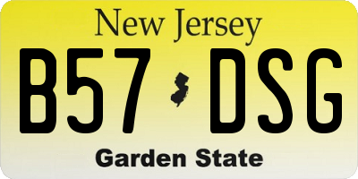 NJ license plate B57DSG