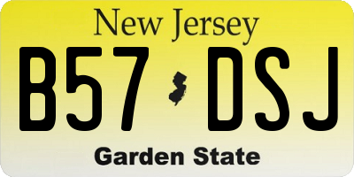 NJ license plate B57DSJ