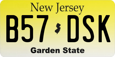 NJ license plate B57DSK
