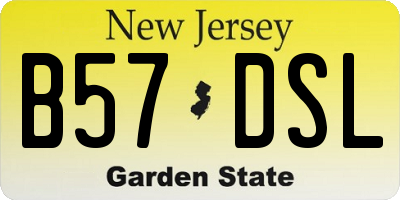 NJ license plate B57DSL