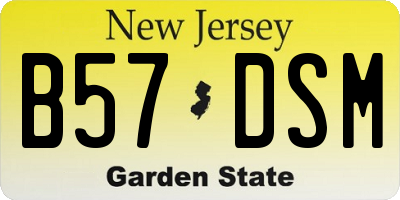 NJ license plate B57DSM