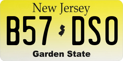NJ license plate B57DSO
