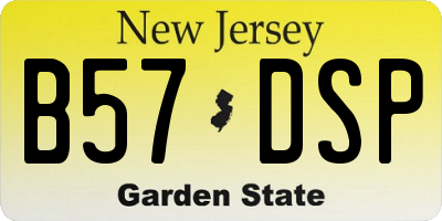 NJ license plate B57DSP