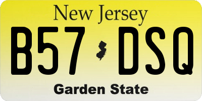 NJ license plate B57DSQ