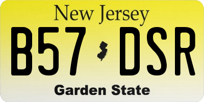 NJ license plate B57DSR