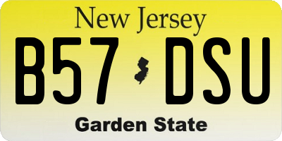 NJ license plate B57DSU