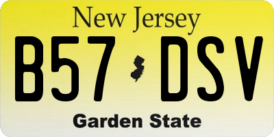 NJ license plate B57DSV