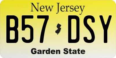 NJ license plate B57DSY