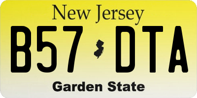 NJ license plate B57DTA