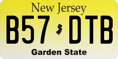NJ license plate B57DTB