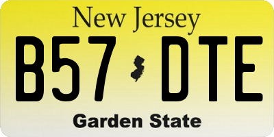 NJ license plate B57DTE