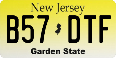 NJ license plate B57DTF