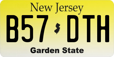 NJ license plate B57DTH