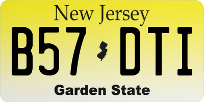 NJ license plate B57DTI