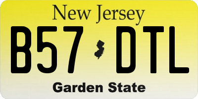 NJ license plate B57DTL