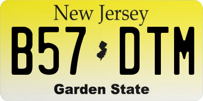 NJ license plate B57DTM