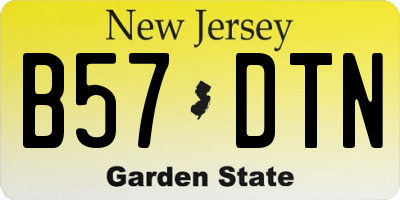 NJ license plate B57DTN