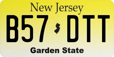 NJ license plate B57DTT
