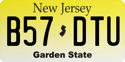 NJ license plate B57DTU