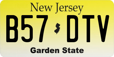 NJ license plate B57DTV