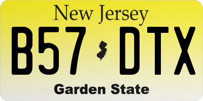 NJ license plate B57DTX