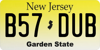 NJ license plate B57DUB