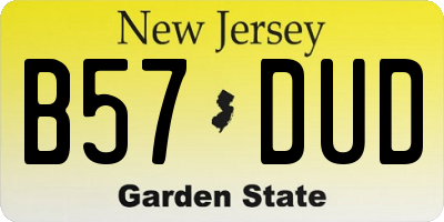 NJ license plate B57DUD