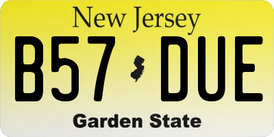 NJ license plate B57DUE