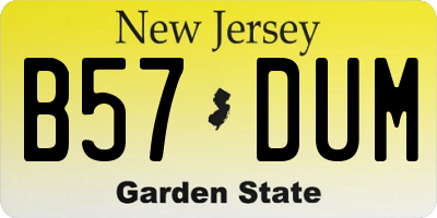 NJ license plate B57DUM
