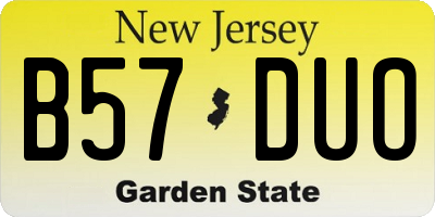 NJ license plate B57DUO