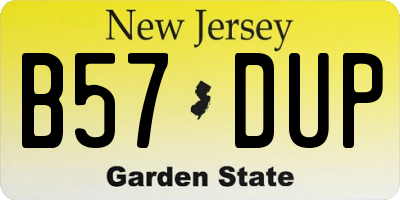 NJ license plate B57DUP